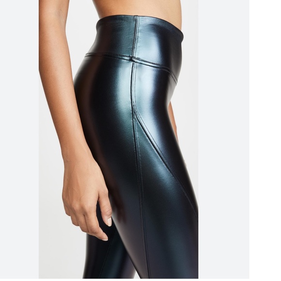 E1 Spanx Faux Leather Liquid Leggings In color Oilslick SZ XS - Picture 4 of 8